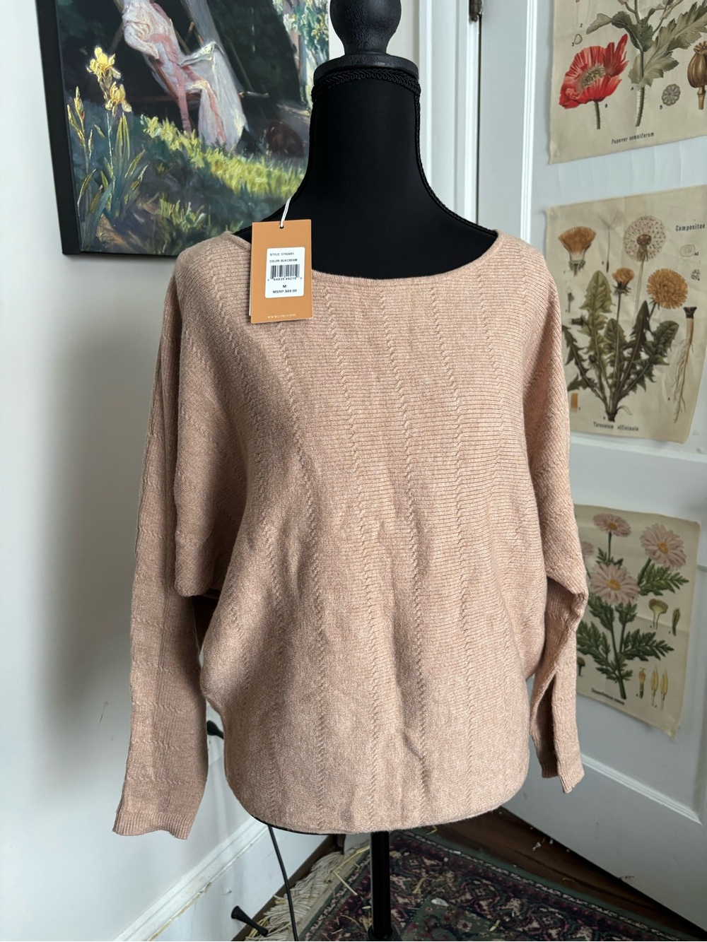 Cyrus Scoopneck Sweater in Tan